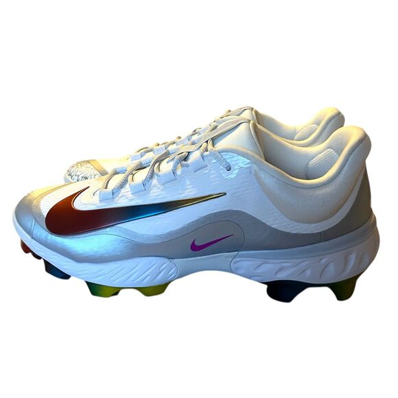 Nike Alpha Huarache Elite 4 Low MCS Mens Size 13 Baseball Cleats White NEW - Picture 4 of 8